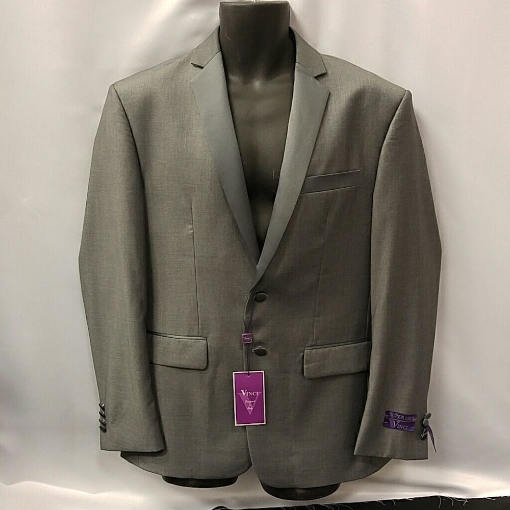 VINCI MENS SINGLE BREAST 2 BUTTON SLIM FIT TUXEDO